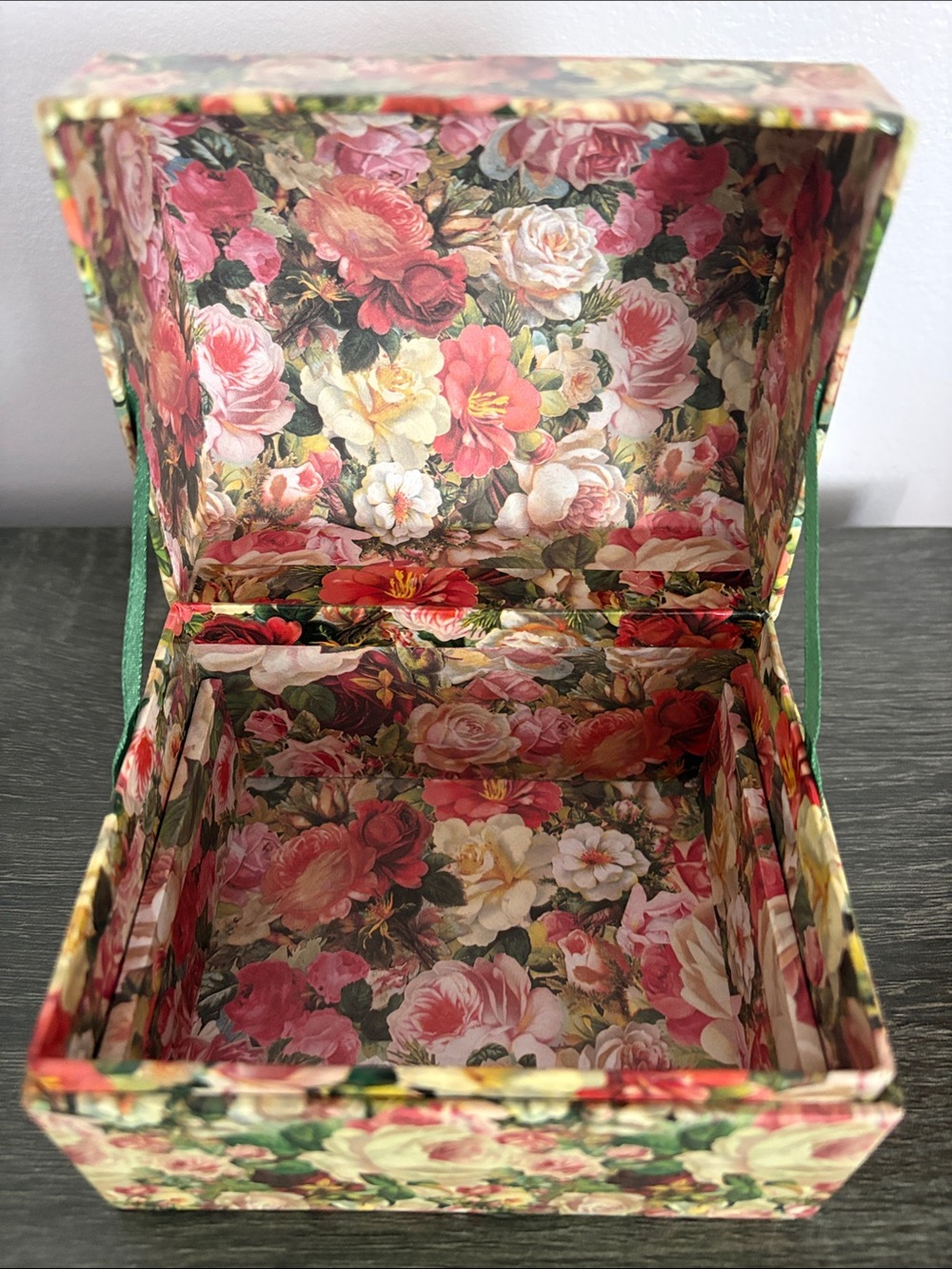 Floral Portrait Decorative Trinket Box in Multicolor - Picture 4 of 10